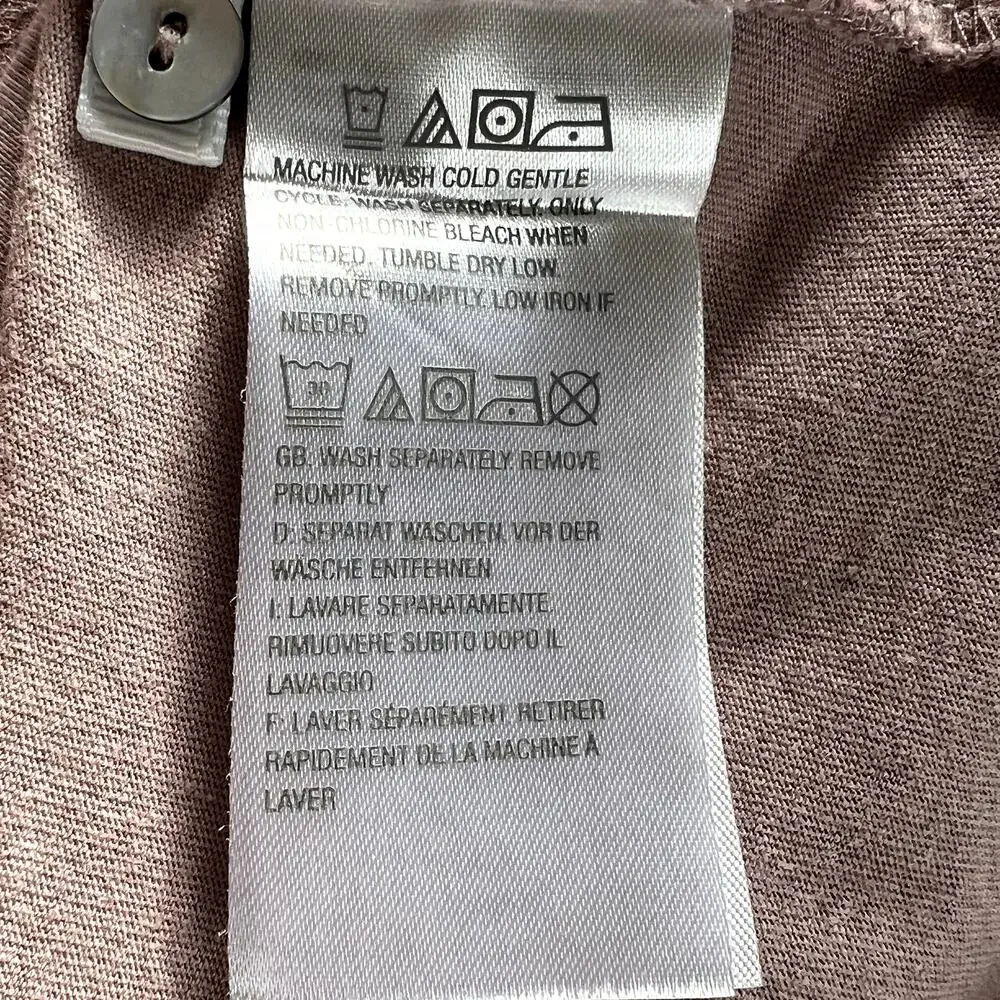 LOGO by Lori Goldstein Cotton Modal Top with Swiss Dot Details Mauve Womens Med - Picture 11 of 13